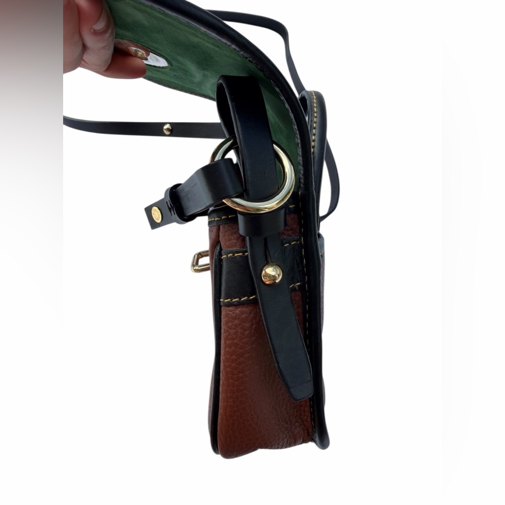Dooney and Bourke Verona Mini Cristina Crossbody Bag Purse Two Toned Saddle Bag - Picture 3 of 7